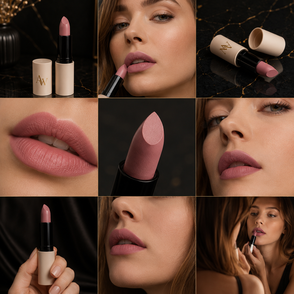 ANTLITZWERK ROSENANMUT – Veganer matter Lippenstift in Rauchrosa