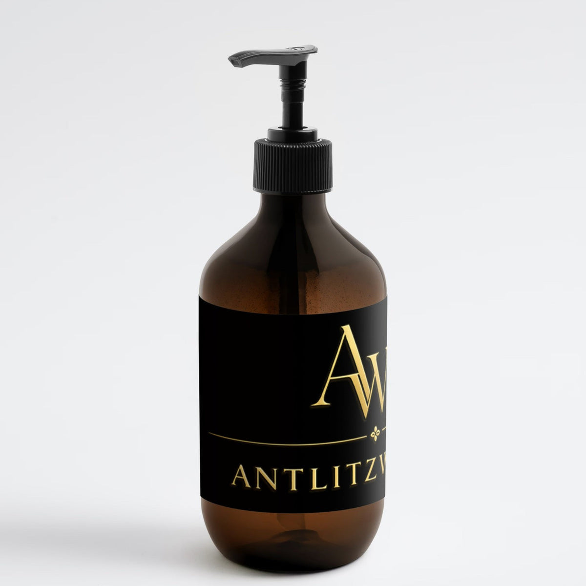 SEELENBAD in an amber pump bottle, front view on a white background.